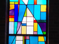 A close-up view of this stained-glass window.